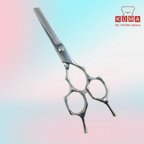 すきバサミ セニングシザー 5.5インチ28目 V溝 銀 すき率25%-30%