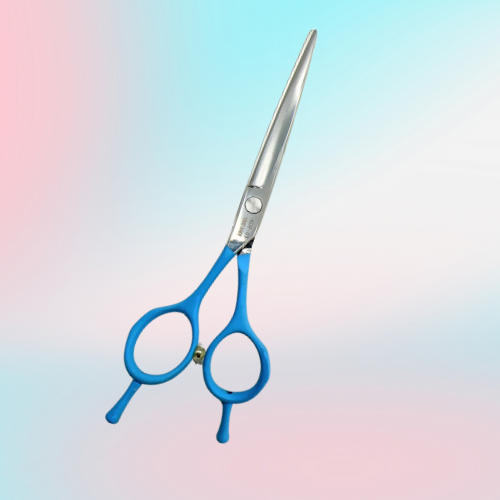 左利きシザー レフティ ストレート シザー 6.5インチ  ブルー軽いハンドル