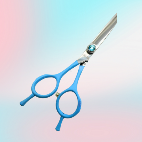 左利きシザー レフティ ストレート シザー 6.5インチ  ブルー軽いハンドル