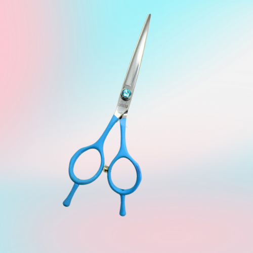 左利きシザー レフティ ストレート シザー 6.5インチ  ブルー軽いハンドル