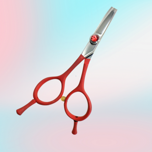 左利きシザー レフティ カーブ シザー 赤 6インチ 軽いハンドル