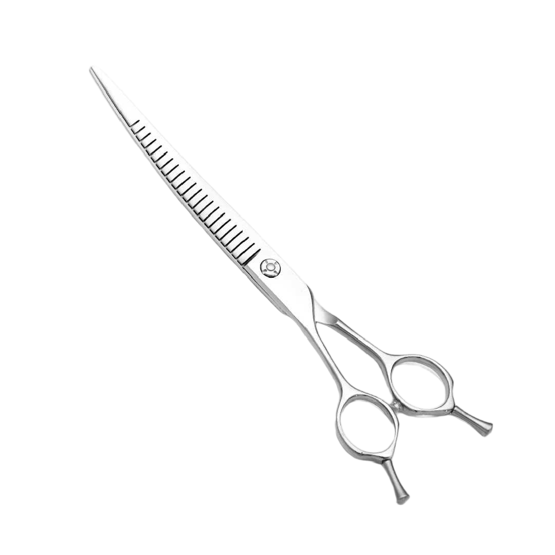 すき率60％－65％カーブセニングシザー　先端細い　7インチ21目